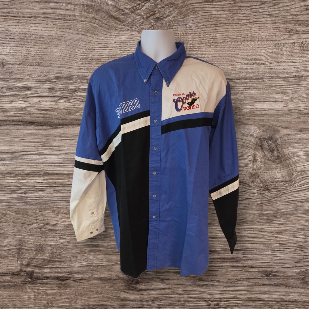 Men's MWG Apparel Original Coors Rodeo Long Sleeve Button Down Shirt Size XL